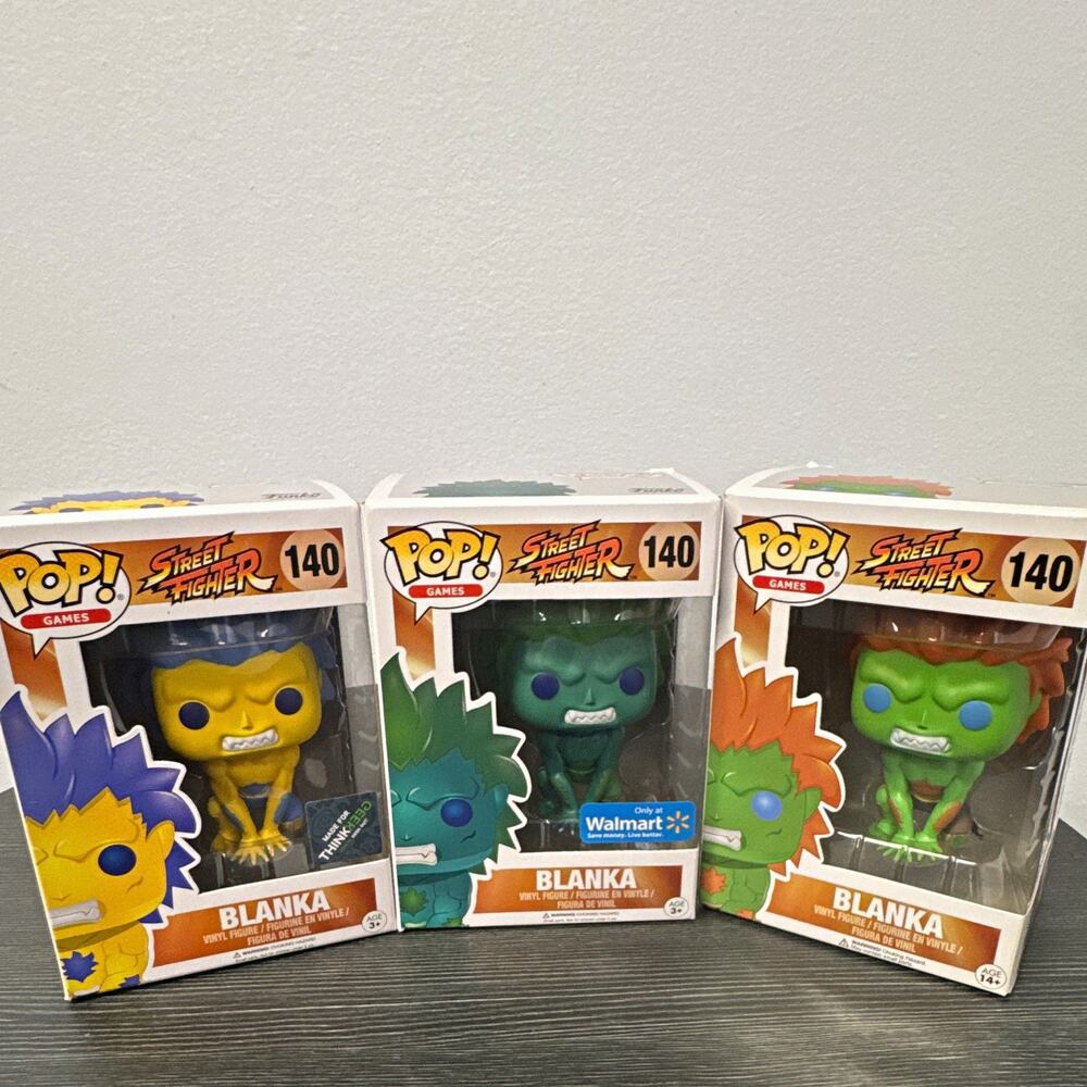 Funko Pop Street Fighter Blanka #140 Lot of 3 Walmart ThinkGeek Exclusives